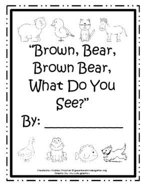 Printable Book - Brown Bear - by GBK from green bean kindergarten on TeachersNotebook.com (10 ...