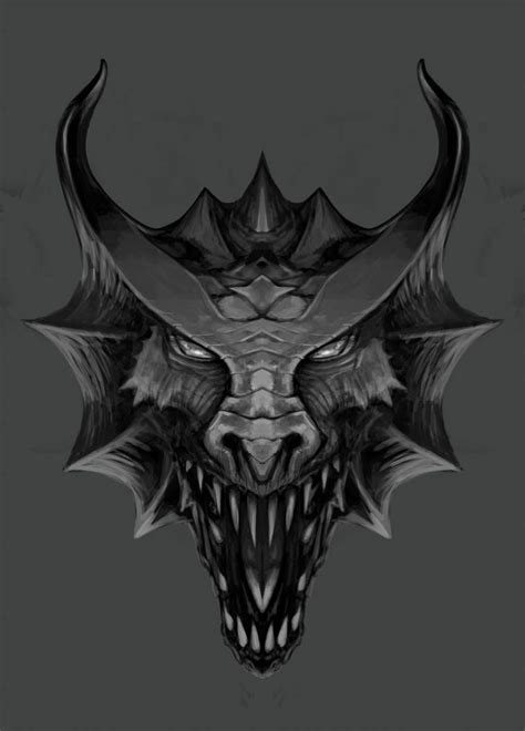Concept sketch Dragon's head sketch 03 | Dragon face, Dragon head drawing, Dragon artwork