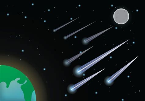 Meteor Shower Vector | Meteor shower, Space illustration, Conceptual ...