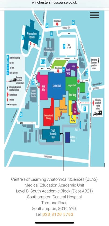 Royal South Hants Hospital Map