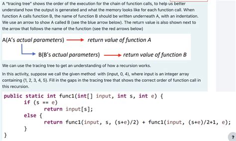 Solved A "tracing tree" shows the order of the execution for | Chegg.com