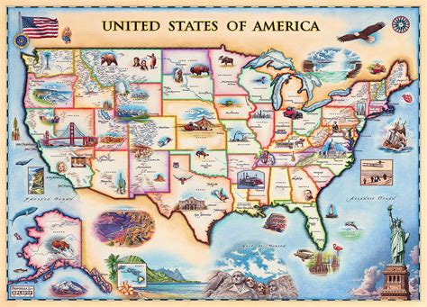 USA Map (Xplorer Maps), 1000 Pieces, MasterPieces | Puzzle Warehouse