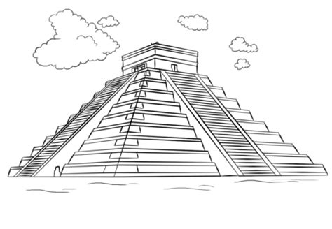 Mayan pyramid - Chichen Itza coloring page from Maya civilization ...