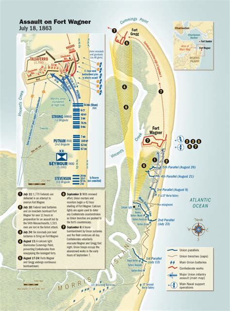 Fort Wagner Battle Map