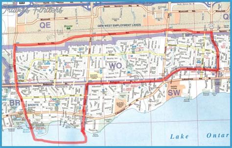 Oakville Ontario Map - TravelsFinders.Com