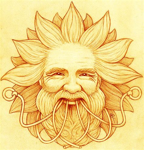 Ogma Sun-faced Drawing by Yuri Leitch