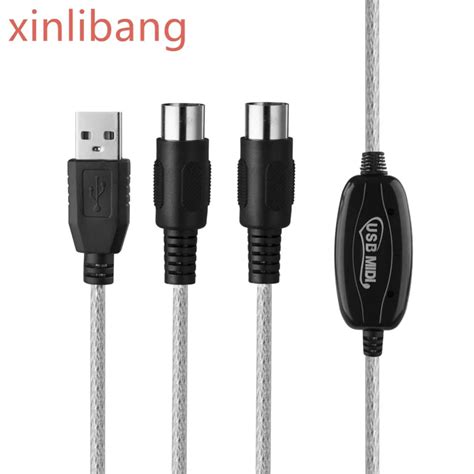 USB to MIDI Interface Cable Adapter 6Ft 2M USB to Midi In Out Converter ...