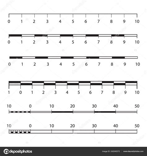 Vector map scales graphics for measuring distances . set of metric rulers in flat style ...