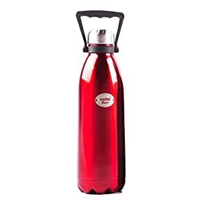 Cello Steel Water Bottle, 1 Litre, Red : Amazon.in: Home & Kitchen