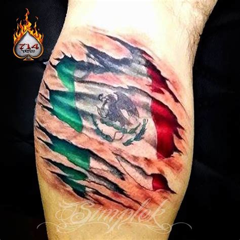 3D Mexican Flag Tattoo | Flag tattoo, Mexican flag tattoos, American flag tattoo