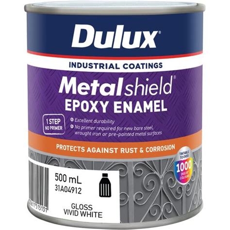 Dulux 500ML Metalshield Epoxy Enamel Gloss Paint Vivid White - Bunnings ...