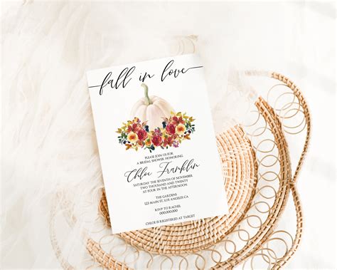 Fall Bridal Shower Invitation Template Pumpkin Bridal Shower - Etsy