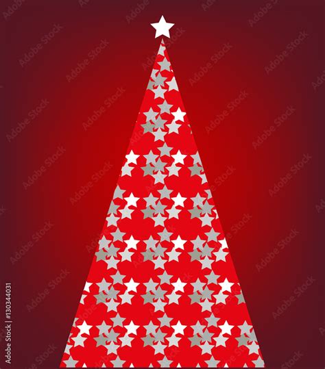 Christmas tree vector, stars background Stock Vector | Adobe Stock