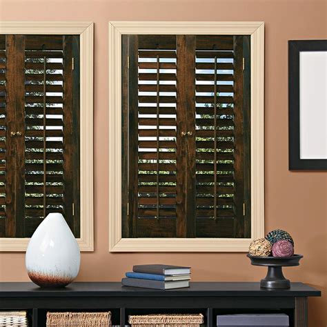 HOME basics Plantation Walnut Real Wood Interior Shutters (Price Varies ...