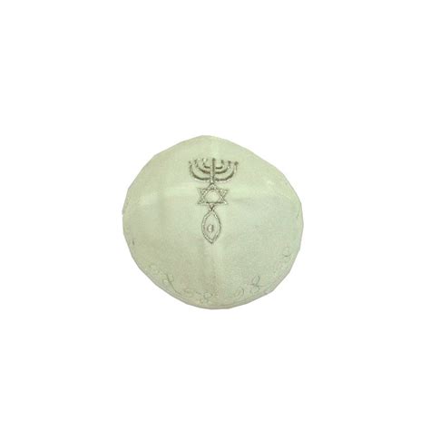 Kippah With Messianic Symbol (Velvet/Satin)-Multi Colors - Three Arches USA