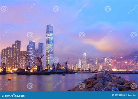 Hong Kong night view stock photo. Image of asia, harbour - 20292606