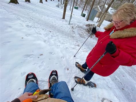 Update 1/20/24Something different Mr AND Mrs Ciscokid snowshoeing Muskegon Winter sports park 2 ...