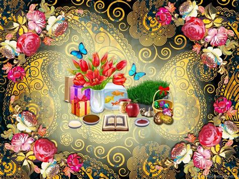 Happy Nowruz Wishes And Greetings In Farsi Desktop Background