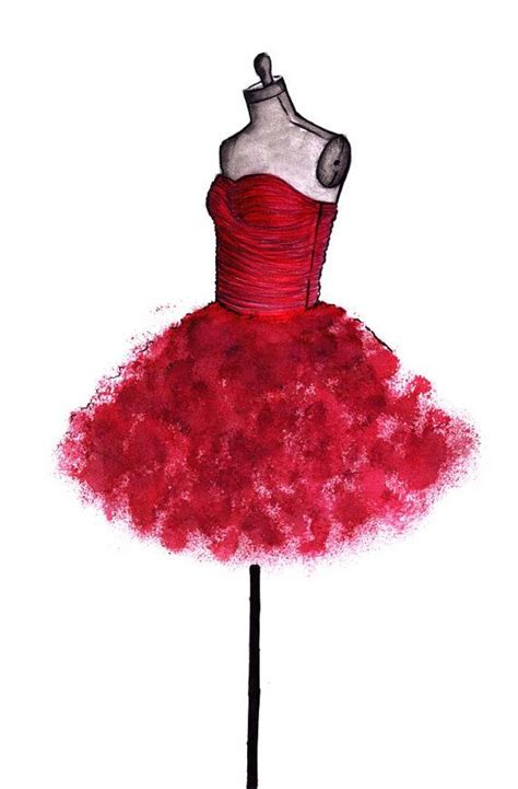 Little Prom dress watercolor illustration от Rashmisillustration | Art dress, Fashion ...