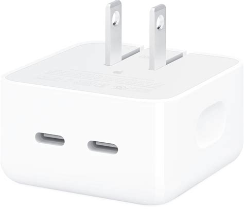 Apple 35W Dual USB-C Port Compact Power Adapter White MW2H3AM/A - Best Buy