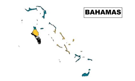 Premium Vector | Bahamas Flag Map in Vector