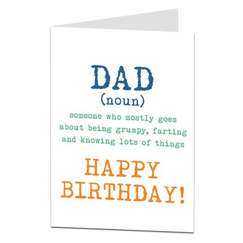 Dad Definition Grumpy Farting Funny Birthday Card | Dad birthday card, Funny dad birthday cards ...