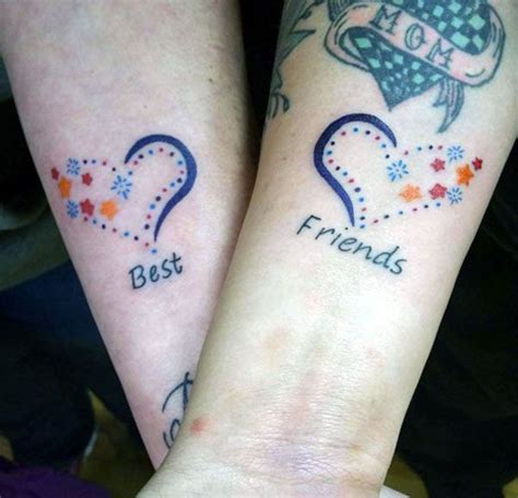 This cutest colorful heart tattoos have been made in a beautiful way for best friends | Friend ...