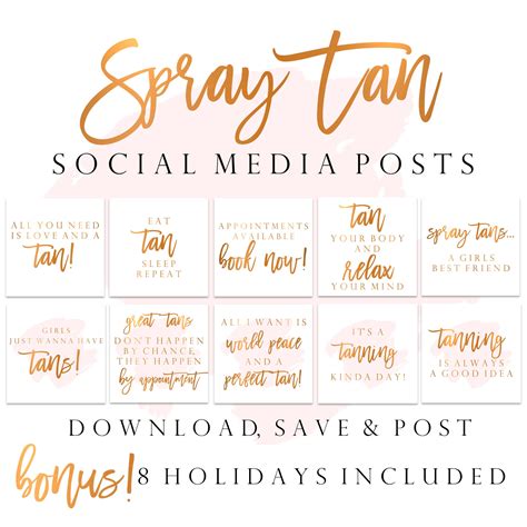 43 Tanning Quotes. Spray Tan Instagram Posts. Tanning - Etsy Canada