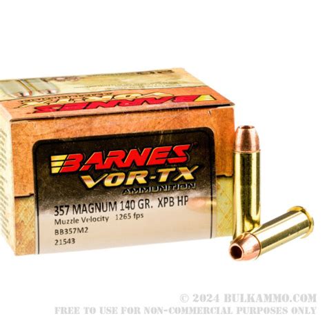 20 Rounds of Bulk .357 Mag Ammo by Barnes - 140gr XPB HP