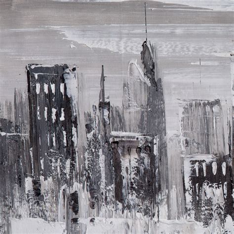 Large Original Abstract Cityscape Artcityscape Paintingblack - Etsy