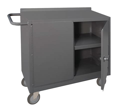 GRAINGER APPROVED Mobile Cabinet Workbench, Steel, 18 in Depth, 36 1/2 in Height, 36 in Width ...