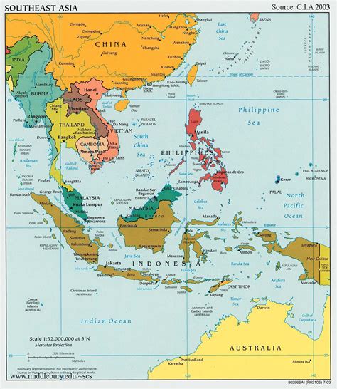 Southeast Asia – Political Map – CIA | The South China Sea