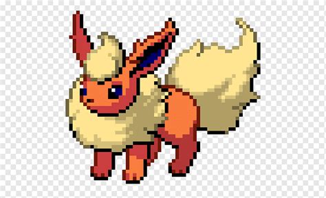 Flareon Pixel art Sprite, pixel art pikachu, fictional Character ...