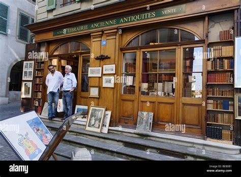 Antique shop, Old Town, Geneva, Canton of Geneva, Switzerland Stock ...