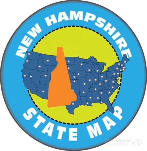 New Hampshire State Clipart-us map state new hampshire square clipart image