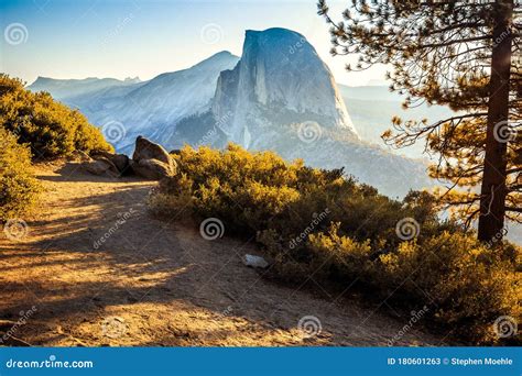 Sunrise on Half Dome in Yosemite National Park, California Stock Image - Image of scenic, rock ...