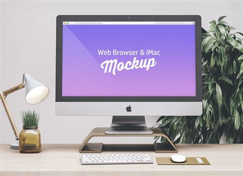 Free Web Browser & iMac Mockup – FreeMockup.net