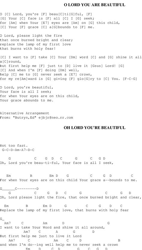 O Lord You are Beautiful - Christian Gospel Song Lyrics and Chords