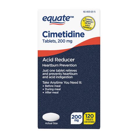 Equate Cimetidine Tablets 200 mg, Acid Reducer, 120 Ct - Walmart.com