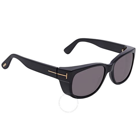 Tom Ford Grey Rectangular Sunglasses FT0441 01A FT0441 01A 56 ...