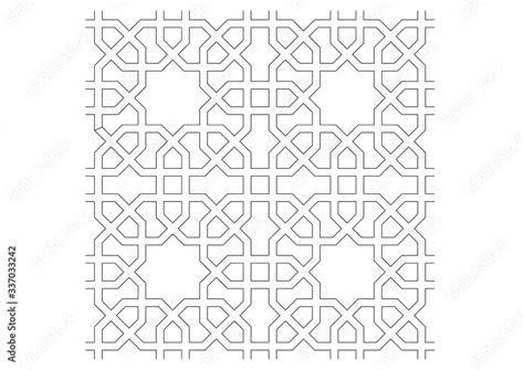 Black and white 2D CAD drawing of Islamic pattern. Islamic patterns use ...