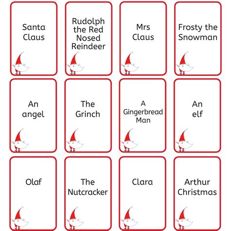 Free Printable Christmas Games: Christmas Who Am I? | Printable ...