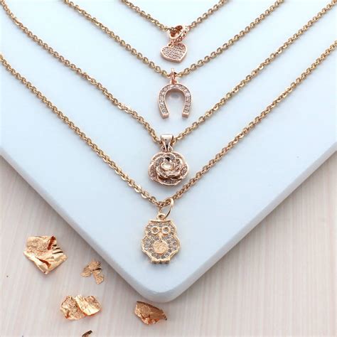 Rose Gold Charm Necklaces By Francesca Rossi Designs ...