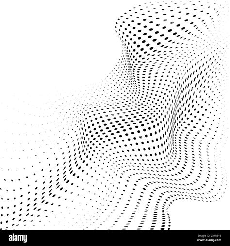 Abstract halftone background with dynamic waves. Halftone design element motion effect. Warp ...