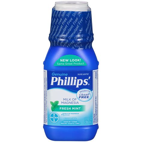 Phillips' Milk Of Magnesia Liquid Laxative, Fresh Mint, 12 Fl Oz - Walmart.com