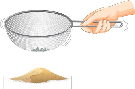 Sifting Sand Experiment with Hand Shaking Colander 2732479 Vector Art ...