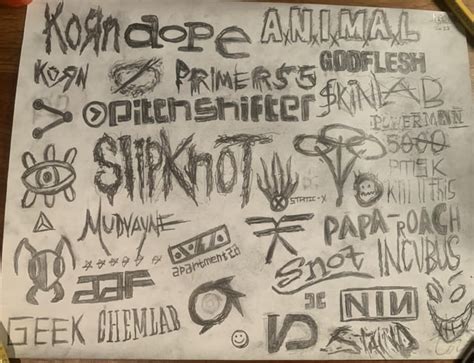 Drew some of my favorite bands logos (some aren’t Nu metal) : r/numetal