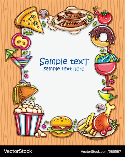 Food frame Royalty Free Vector Image - VectorStock