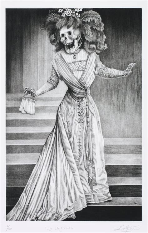 Laurie Lipton DAY OF THE DEAD Etchings — LA CATRINA... special October discount!!