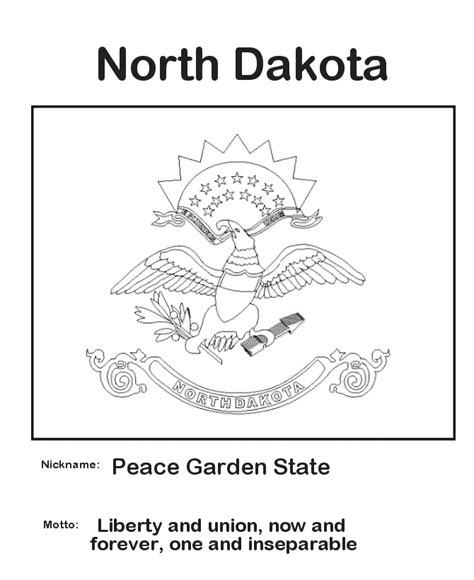 ️North Dakota Flag Coloring Page Free Download| Gambr.co